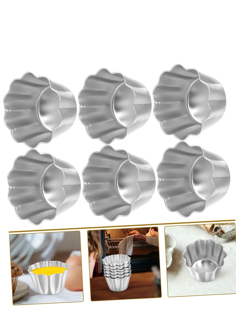 Y&D - 12 Pcs Cake Mold Stencils for Cakes Baking Molds Egg Tart Molds Multi-use Muffin Cups Baking Tart Molds Pudding Molds for Steaming Cake Mould Mini Tart Shaper Small Pudding Molds - Image 1