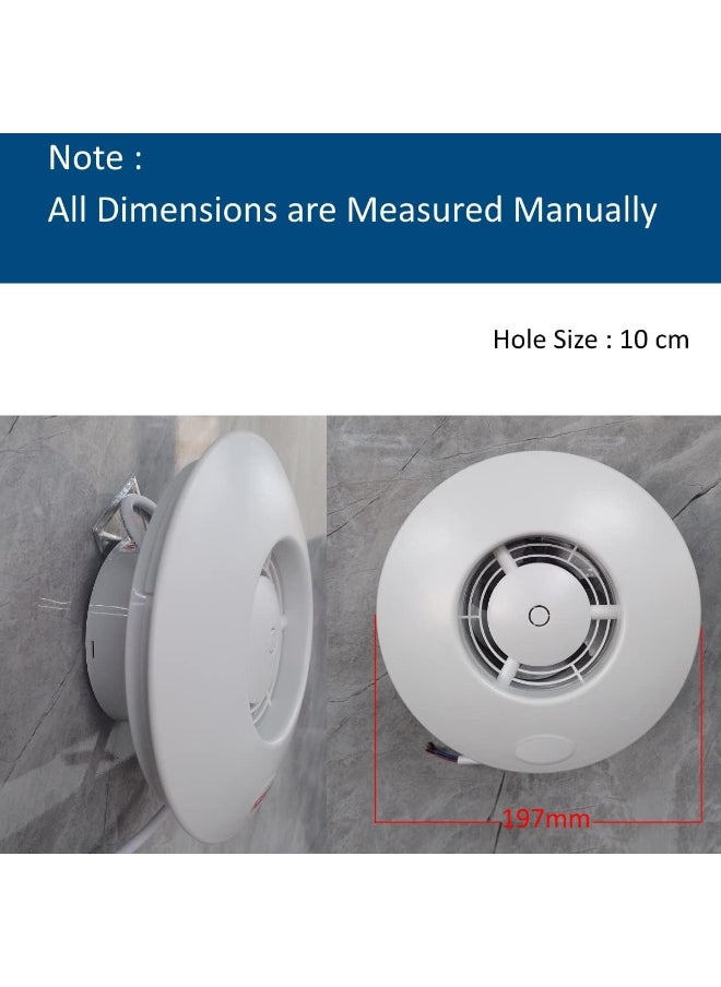 Royal Apex Ventilation Exhaust Fan 15W 4 Inch Round Wall Mounted Fan With Vent Grille For Home Office Kitchen And Bathroom  - Image 2