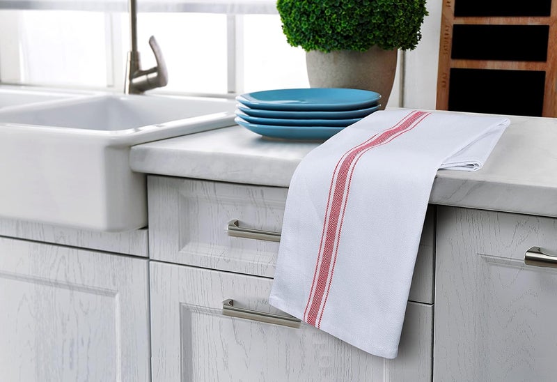 Utopia Towels Dish Towels, 15 x 25 Inches, 100% Ring Spun Cotton Super Absorbent Linen Kitchen Towels, Soft Reusable Cleaning Bar and Tea Towels Set (12 Pack, Red) - Image 4