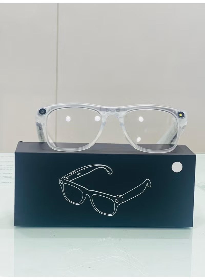 xk one Pro Smart Bluetooth Sunglasses with HD Camera & AI Real-Time Translation – Touch Control Open-Ear Audio Smart Glasses, 3 Sets of Lenses, Transparent Frame - Image 3