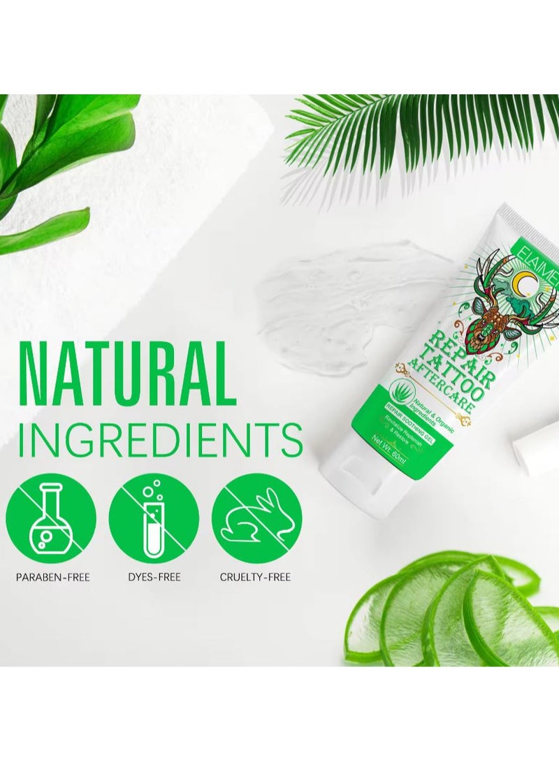 Elaimei Repair Tattoo Aftercare Natural & Organic Ingredients Repair Saoothing Gel 60ml - Image 5