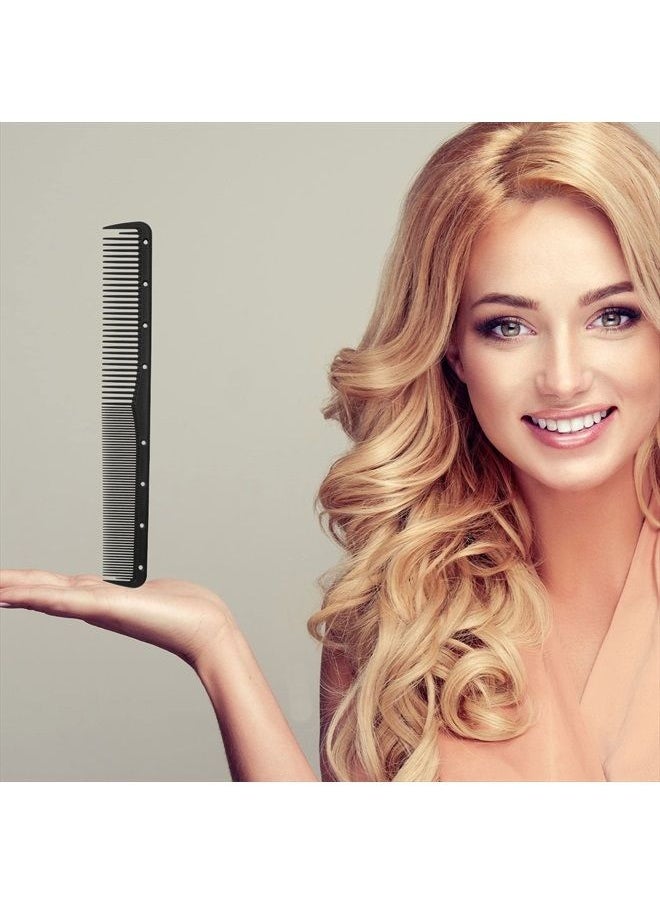 Leinuosen 12 Pieces Carbon Fine Cutting Comb Carbon Fiber Salon Hairdressing Comb Hairdressing Comb Heat Resistant Barber Comb (Black)  - Image 4