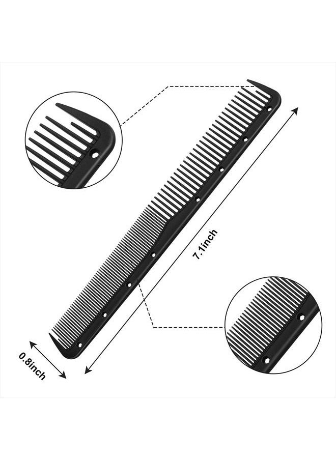 Leinuosen 12 Pieces Carbon Fine Cutting Comb Carbon Fiber Salon Hairdressing Comb Hairdressing Comb Heat Resistant Barber Comb (Black)  - Image 2