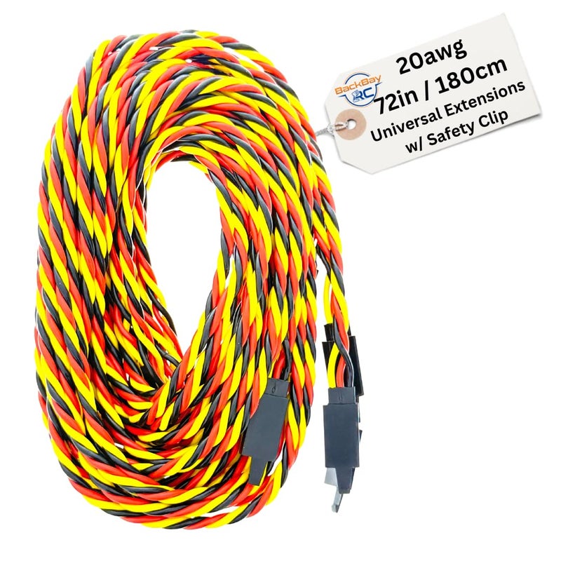 BackBay R/C BackBayRC 72in 20awg MaleFemale wClip Universal Servo Extension 5 Pack - Image 3