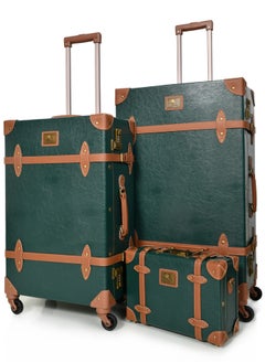 MORANO Classic MORANO  Leather Travel Bags 4 Pieces with Rotating Wheels and a Safety Lock  - Image 3