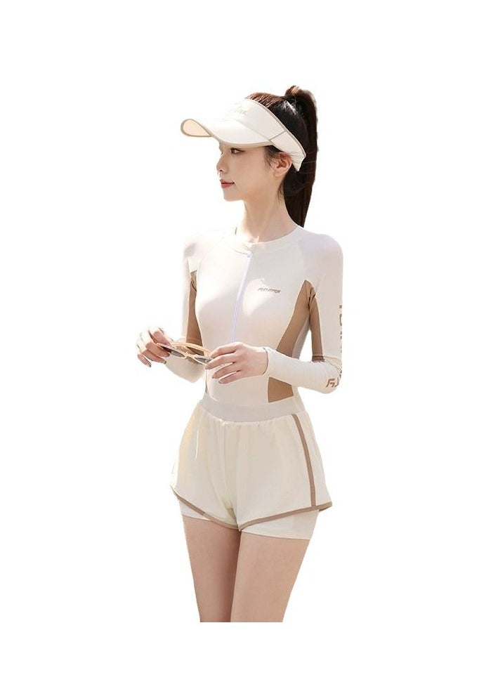 RedMapleTEK - Women's Swimsuit New Style Cover Belly Body Shaper One Piece Long Sleeve Boxer - Image 1