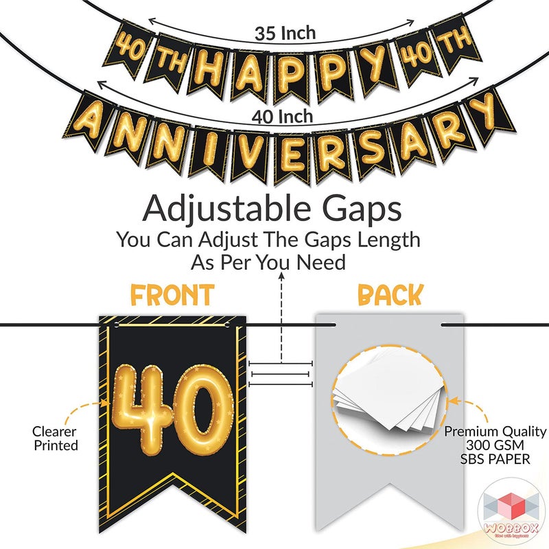WOBBOX Happy Anniversary Bunting Banner, Anniversary Decoration for Home, Happy Anniversary Decoration Items - Image 3