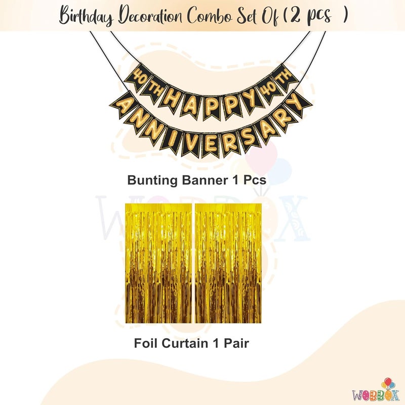 WOBBOX Happy Anniversary Bunting Banner, Anniversary Decoration for Home, Happy Anniversary Decoration Items - Image 2