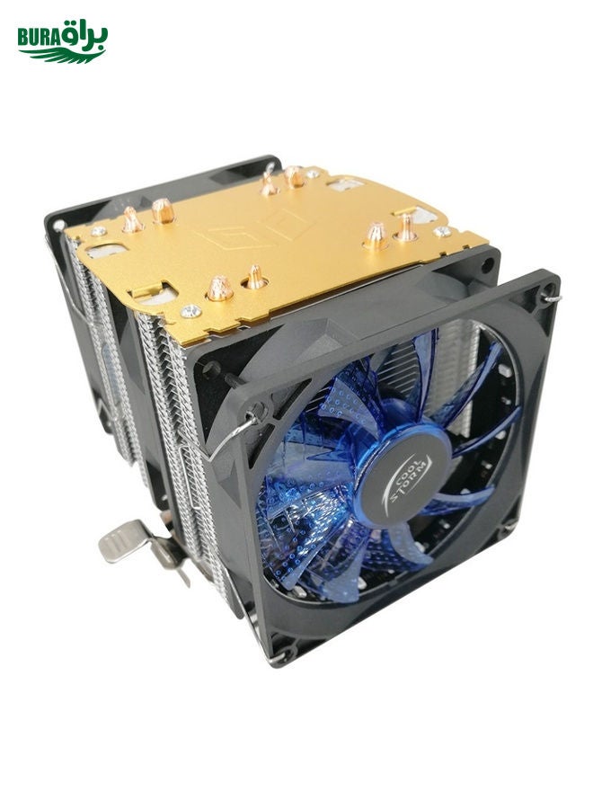 BURAQ COOL STORM CT-4U-9cm Heat Pipe Dual-Tower CPU Radiator Copper Pipe 9 Cm Fan For Intel/AMD Platform Specification： Aurora Three-fan 3 Line  - Image 3