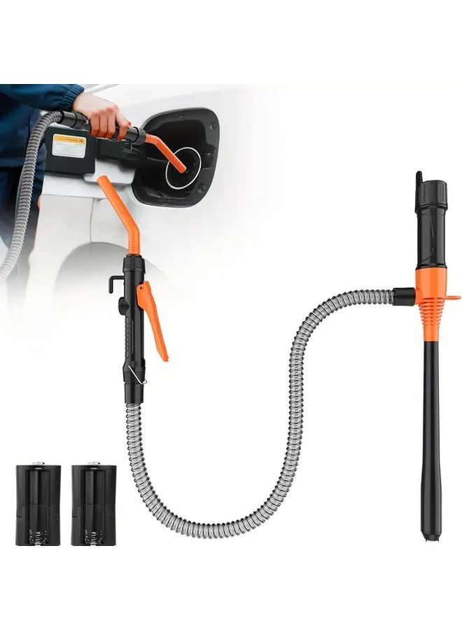 Orange Portable Electric Oil Pump Battery Powered Manual Fuel Transfer Pump For Gasoline Diesel Oil Multi Purpose 2 4 Gallons - Image 1