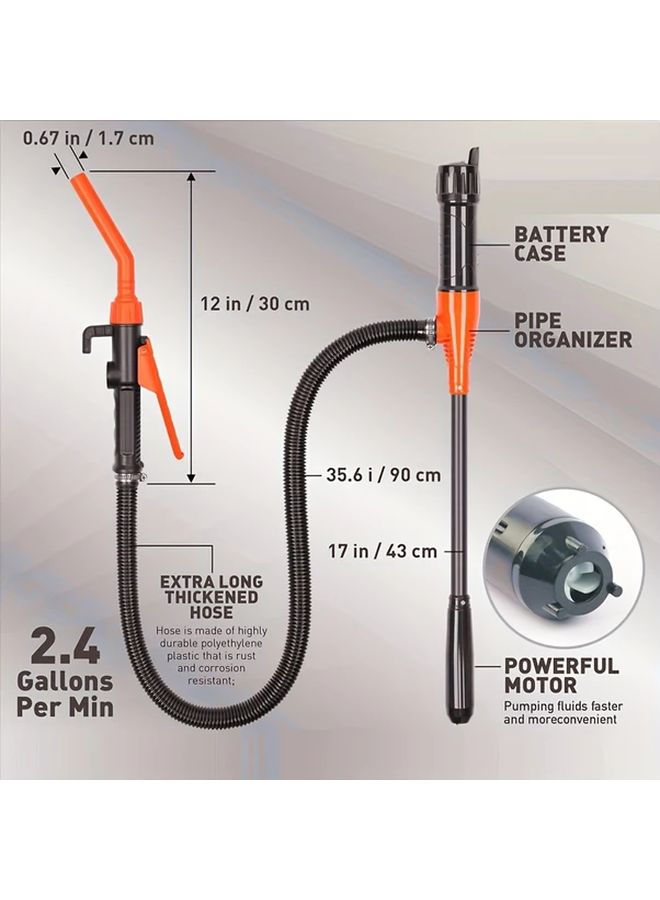 Orange Portable Electric Oil Pump Battery Powered Manual Fuel Transfer Pump For Gasoline Diesel Oil Multi Purpose 2 4 Gallons - Image 2