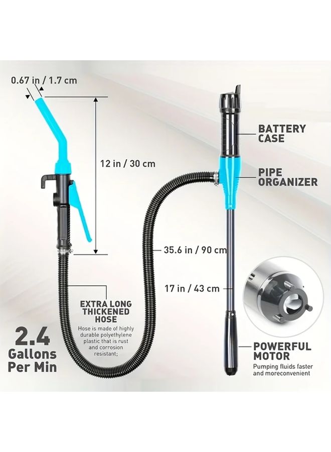 Orange Portable Electric Oil Pump Battery Powered Manual Fuel Transfer Pump For Gasoline Diesel Oil Multi Purpose 2 4 Gallons - Image 3