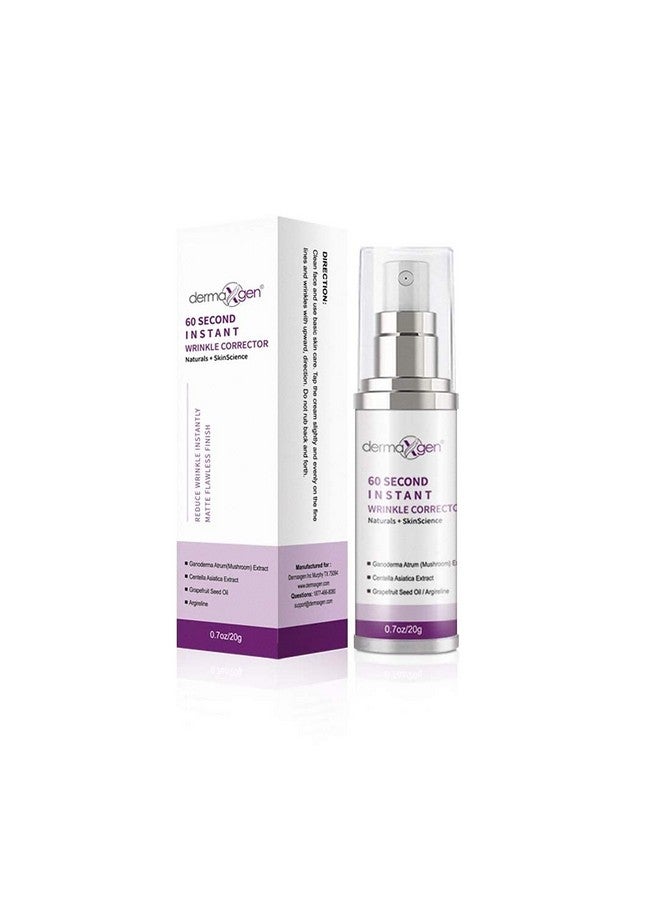 dermaxgen 60 Second Instant Wrinkle Corrector Pure Organic + Peptide Complex Amazing Results For All Skin Types 0.7 Fl Oz / 20 Ml - Image 1