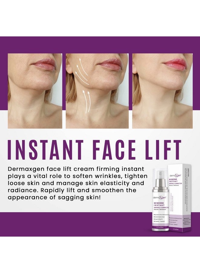 dermaxgen 60 Second Instant Wrinkle Corrector Pure Organic + Peptide Complex Amazing Results For All Skin Types 0.7 Fl Oz / 20 Ml - Image 3