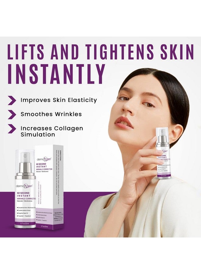dermaxgen 60 Second Instant Wrinkle Corrector Pure Organic + Peptide Complex Amazing Results For All Skin Types 0.7 Fl Oz / 20 Ml - Image 4