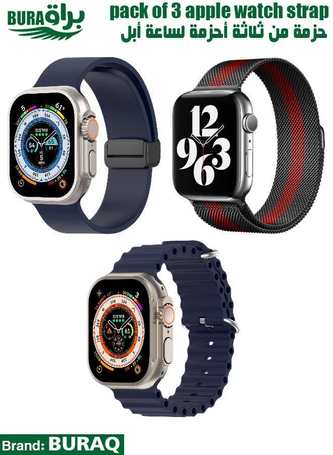 Apple Watch Band Strap For Apple Watch Ultra 2/Ultra 49mm, Series 10 46mm, 9/8/7 45mm, SE2/SE/6/5/4 44mm, 3/2/1 42mm
