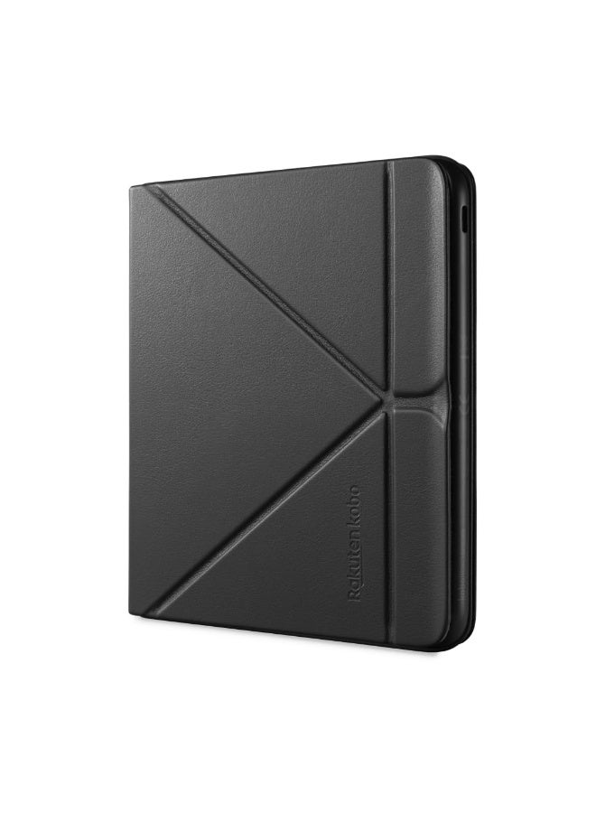 كوبو غلاف Kobo Libra Colour SleepCover | أسود | تقنية السكون/الاستيقاظ | حامل مدمج ثنائي الاتجاه | جلد نباتي | متوافق مع قارئ الكتب الإلكترونية Kobo Libra Colour مقاس 7 بوصات - Image 3