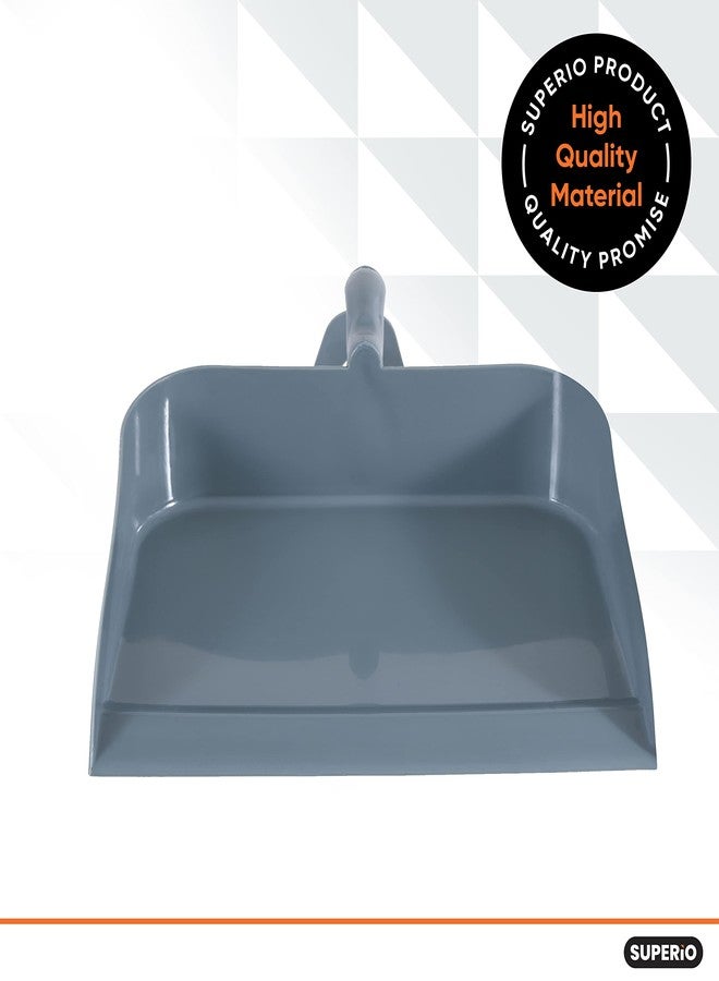 Superio Heavy Duty Plastic Step-on Dustpan with Comfort Grip Handle Grey, Durable, Lightweight Multi Surface Dust Pan Easy Broom Sweeping, 11-inch Wide, 1-Pack - Image 3