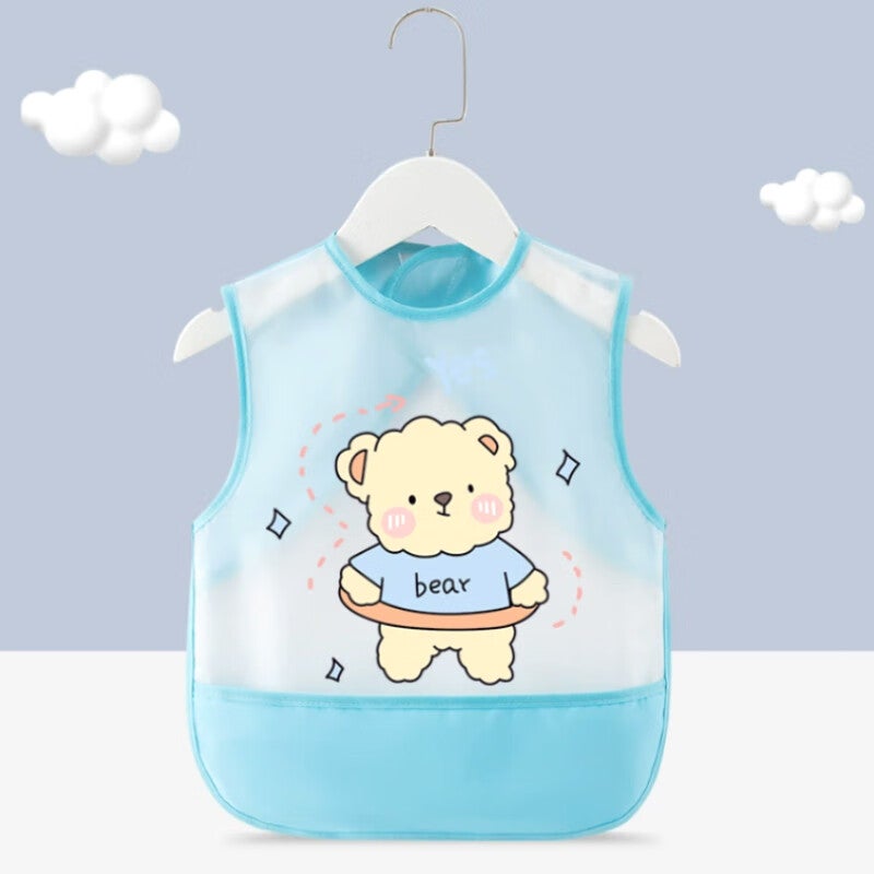 9I9 Baby Eating Smock Sleeveless Bib Waterproof Stain-Proof Splash-Proof Painting Apron 2-Pack A459 - Image 3