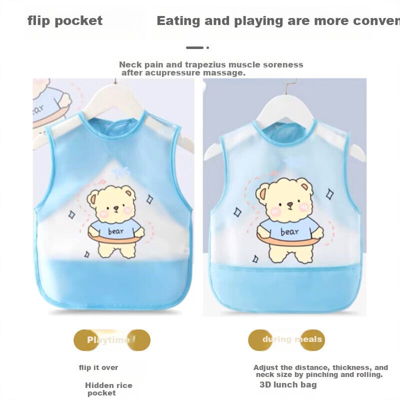 9I9 Baby Eating Smock Sleeveless Bib Waterproof Stain-Proof Splash-Proof Painting Apron 2-Pack A459 - Image 2