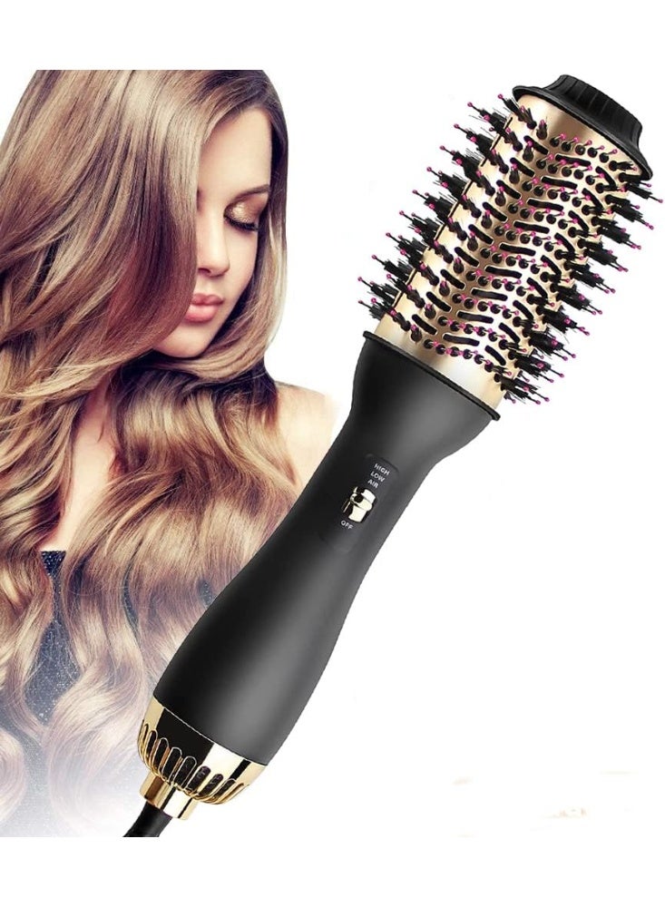 هوم جولد جهاز مجفف وفرشاة تصفيف الشعر 3 في 1 من Home Gold – فرشاة هواء ساخن لتجفيف الشعر وفرده وتصفيفه في جهاز واحد بقدرة 1200 وات – أداة تصفيف متعددة الوظائف لتجعيد الشعر، فرد الشعر، إعطاء حجم ولمعان طبيعي – مناسب لجميع أنواع الشعر للنساء – جهاز تصفيف احترافي للاستخدام المنزلي أو في الصالونات الصغيرة – فرشاة شعر تعمل بالهواء الساخن مع تحكم في الحرارة والسرعات لتصفيف سريع ونتائج احترافية – Hot Air Brush Hair Styler & Volumizer, Hair Dryer, Hair Straightener, Curling & Styling Tool, 1200W Powerful Hair Dryer - Image 1
