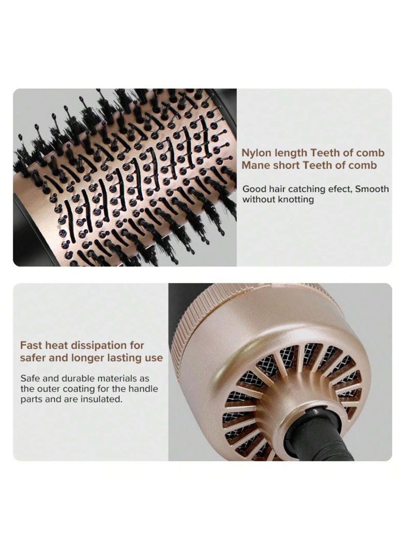 هوم جولد جهاز مجفف وفرشاة تصفيف الشعر 3 في 1 من Home Gold – فرشاة هواء ساخن لتجفيف الشعر وفرده وتصفيفه في جهاز واحد بقدرة 1200 وات – أداة تصفيف متعددة الوظائف لتجعيد الشعر، فرد الشعر، إعطاء حجم ولمعان طبيعي – مناسب لجميع أنواع الشعر للنساء – جهاز تصفيف احترافي للاستخدام المنزلي أو في الصالونات الصغيرة – فرشاة شعر تعمل بالهواء الساخن مع تحكم في الحرارة والسرعات لتصفيف سريع ونتائج احترافية – Hot Air Brush Hair Styler & Volumizer, Hair Dryer, Hair Straightener, Curling & Styling Tool, 1200W Powerful Hair Dryer - Image 3