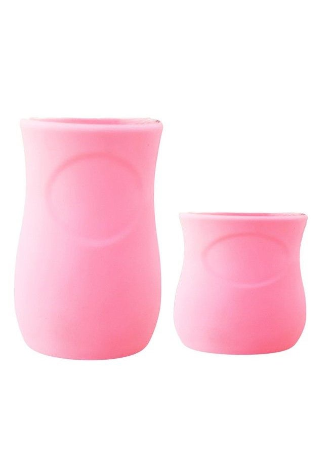 The Little Lookers Baby Feeding Glass Bottle Protection Silicone Cover Sleeve Holder Suitable For Wide Neck Avent Feeder; Protector Cover For Babies (Wide Neck 125Ml 4Oz & 240260Ml 8Oz Pink)  - Image 1