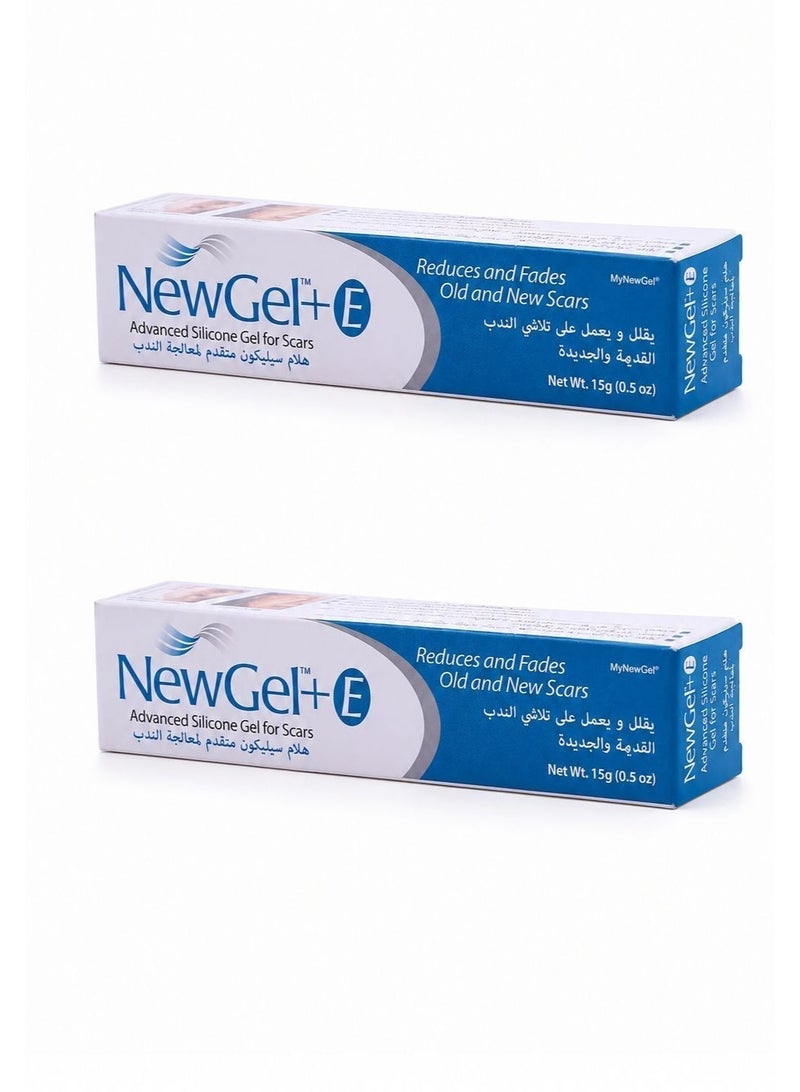 نيو جل 2 عبوات من هلام السليكون المتقدم NewGel+E (حجم 15 جرام للقطعة) لمعالجة الندبات القديمة والجديدة وتسطيح آثار العمليات الجراحية والحروق - Image 1