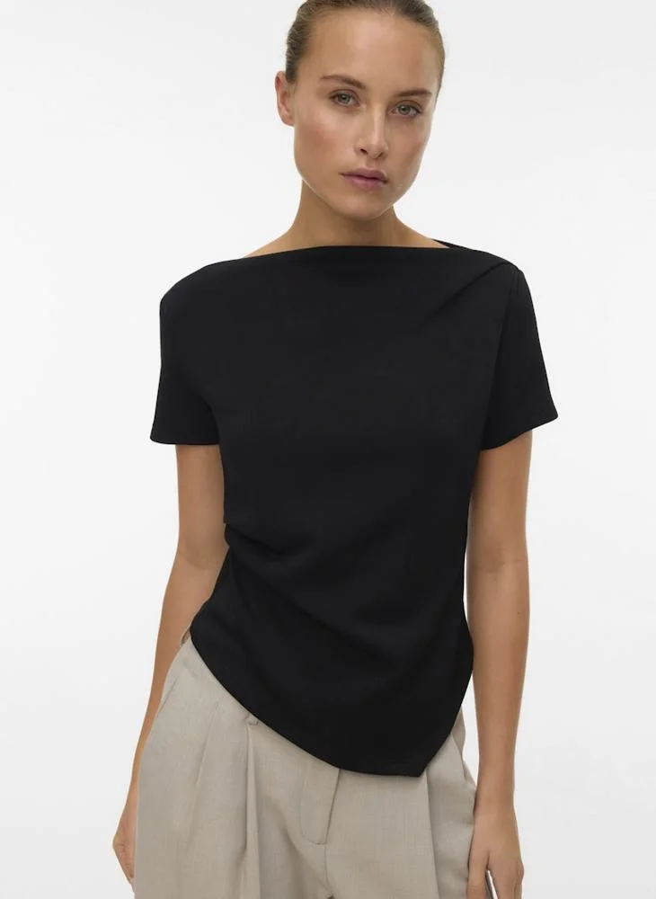 فيرو مودا Casual Crew Neck Crop Top