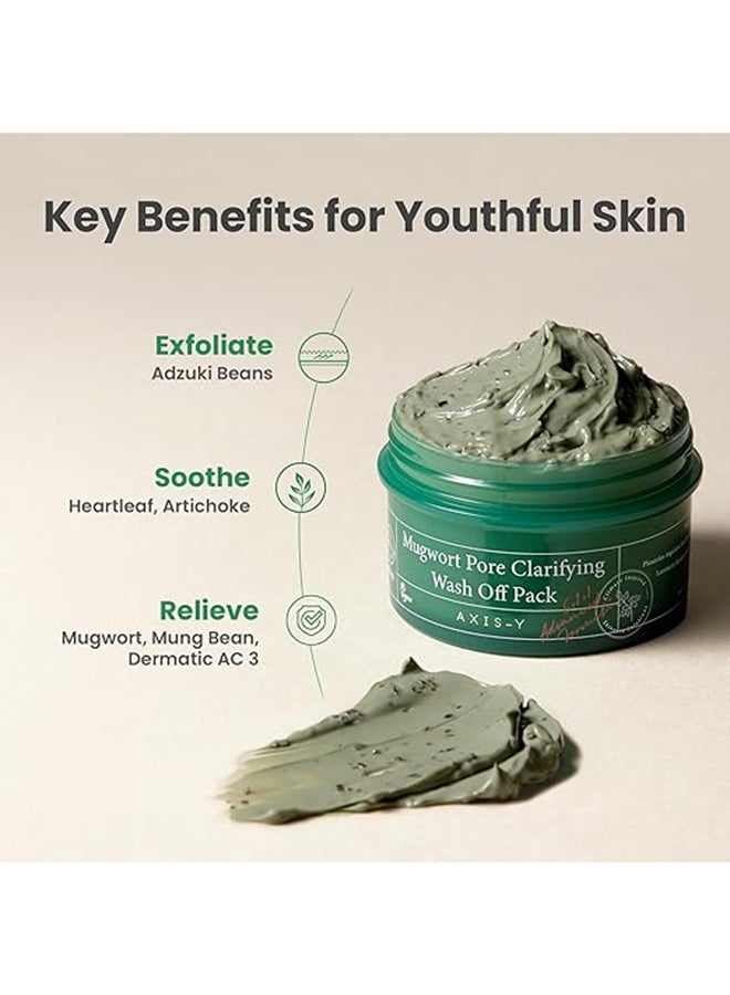 AXIS-Y Mugwort Pore Clarifying Wash Off Mask for Acne, Pores, Oily Skin, Uneven Texture All Skin Types 100ml  - Image 5