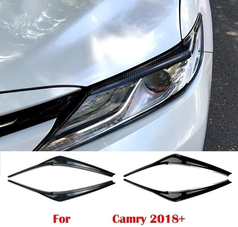 QASULER Car Headlight Eyebrow Trim for Toyota Camry XV70 - Image 3