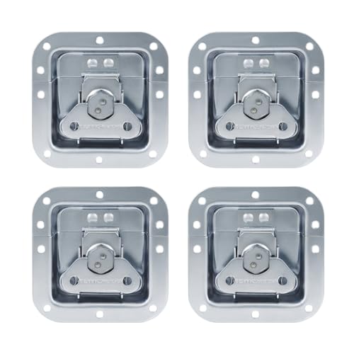 Penn Elcom Butterfly Medium Latch Set of 4 | Zinc Finish Flight Case Hardware | Heavy Duty Recessed Plain Dish Latches for Road Cases, Rack Cases, DJ & Touring Equipment - Image 1