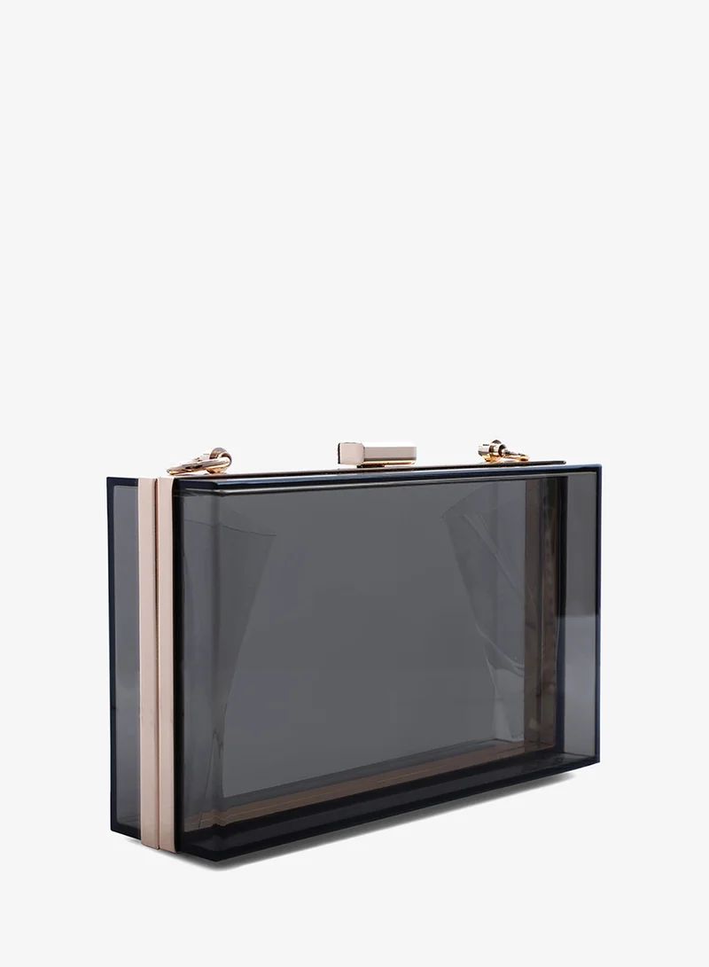 Black Clear Rectangle Clutch Bag