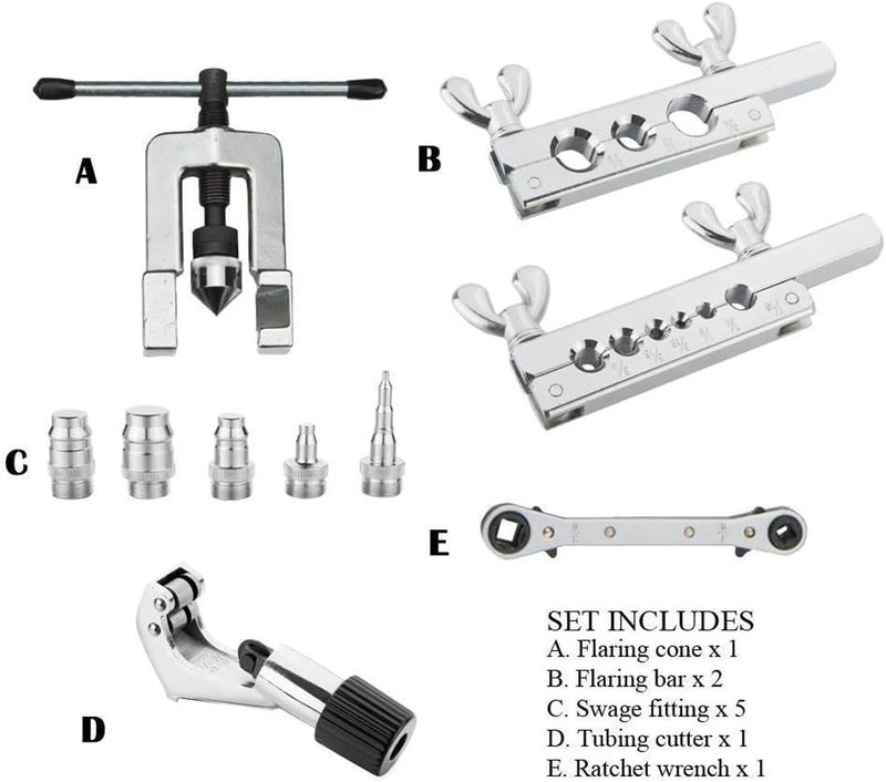 uptodateproducts Uptodateproducts 2Pcs Flaring Tool Kit Bundle with 180 Degree 3 in 1 Tubing Bender Multi Vise Tool  - Image 2
