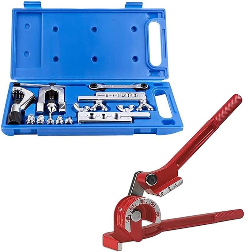 uptodateproducts Uptodateproducts 2Pcs Flaring Tool Kit Bundle with 180 Degree 3 in 1 Tubing Bender Multi Vise Tool  - Image 1