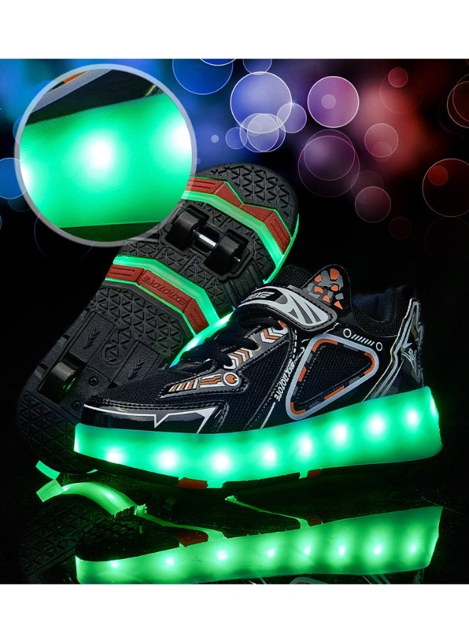 NIBEMINENT Kids Roller Skates Shoes 4 Wheels Roller Shoes Boys Girls Wheel Shoes Roller Sneakers Shoes for Beginner More Balanced  - Image 3
