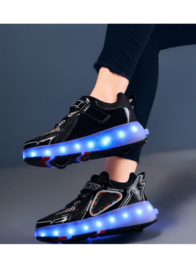 NIBEMINENT Kids Roller Skates Shoes 4 Wheels Roller Shoes Boys Girls Wheel Shoes Roller Sneakers Shoes for Beginner More Balanced  - Image 4
