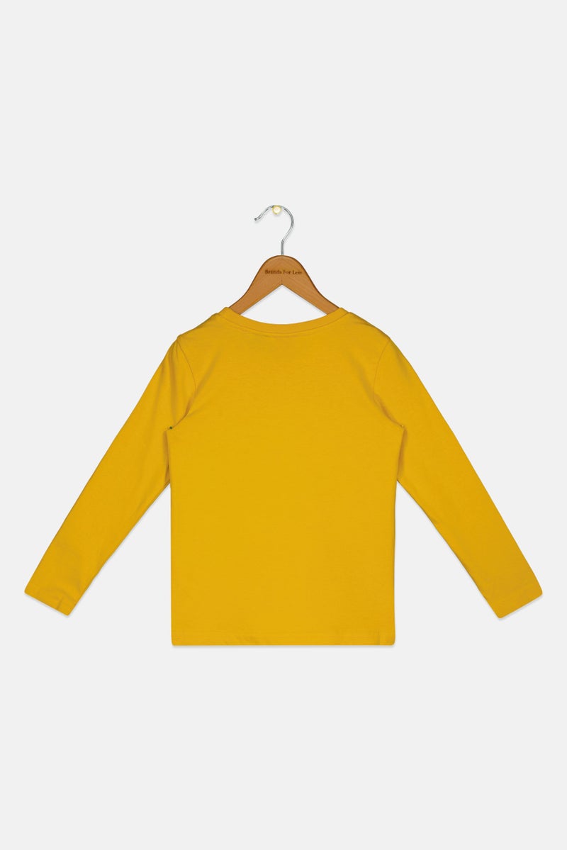 Hamleys x Disney Toddlers Boy Crew Neck Long Sleeve Graphic Print T-Shirt, Mustard - Image 3