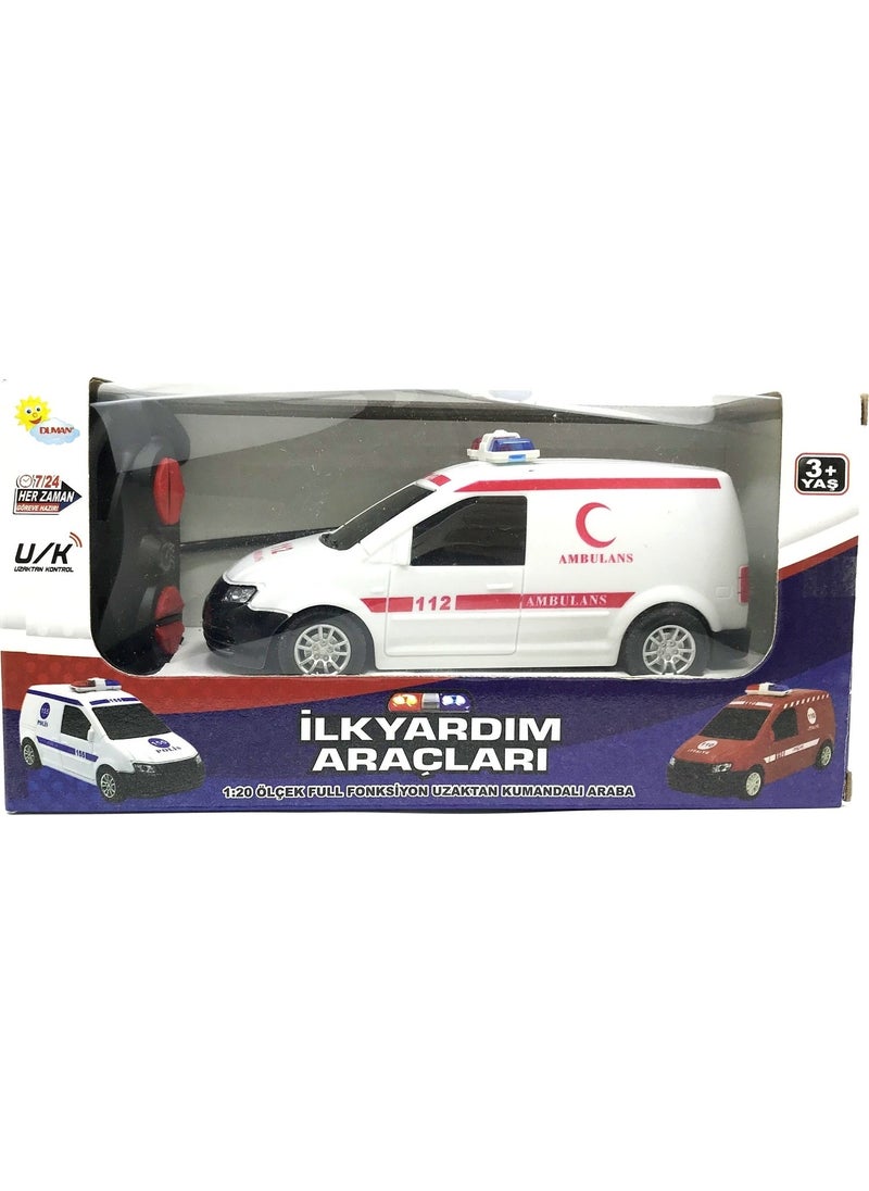 Duman Oyuncak - Duman Toy 1:24 Remote Control Toy First Aid Vehicles - Ambulance - Image 1
