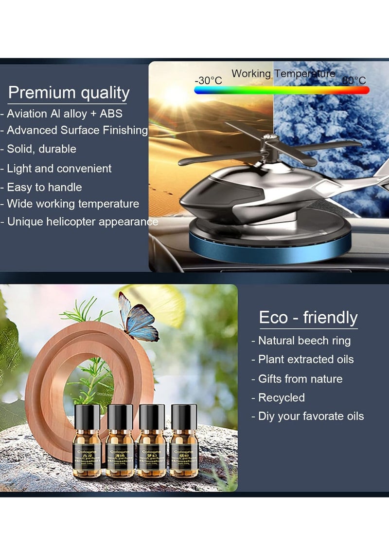 Car Air Freshener – Solar Powered Rotating Incense Diffuser Alloy – Home & Car Decor Accessories (Blue) – Stylish, Eco-Friendly, and Fragrant – Perfect for Cars, Offices, and Home Spaces – Blue Alloy Design with Rotating Aroma Dispensing Feature
