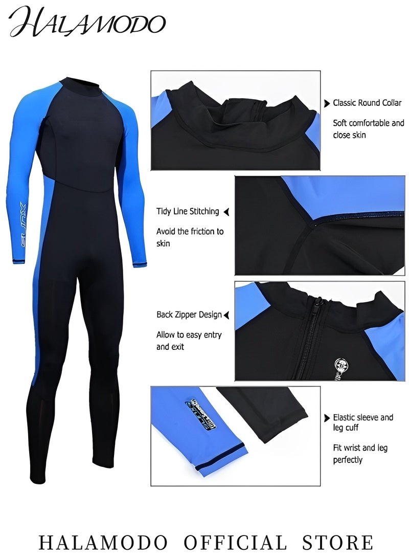 HALAMODO Men's Wetsuits Full Body Dive Wetsuit Sports Skins Rash Guard Neoprene Wet Suit Back Front Zip in Cold Water for Surfing & Swimming & Diving & Swimming & Kayaking & Sailing - Image 2