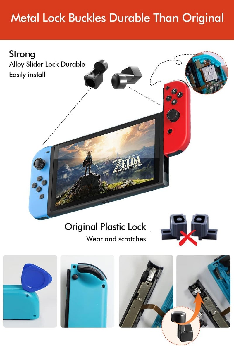OLCLSS Joy Con Buckle Repair Tool Kit for Nintendo Switch NS Joy Con With Replacement Parts Of Left and Right Metal Lock Buckle,Screwdrivers,Screws,Crowbar,Sping Made By - Image 4