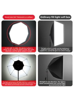 General Panoramic Live Broadcast Fill Light Studio Soft Light Box Suit Light Photography Light Live Broadcast Room Fill Light-Light Source Color:Dual Lights 【700w Three-color Remote Control Mushroom Light】  - Image 4
