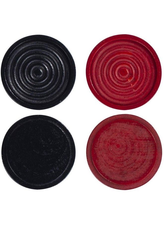 WE Games Checkers Pieces Only Wooden Checker Board Game Pieces 24 Black And Red Stackable Player Pieces With A Drawstring Storage Bag 2 Inch Diameter Carved Versatile Game Pieces  - Image 5