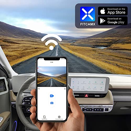 Fitcamx 4K Dash Cam Suitable for Hyundai IONIQ 5 2022-2024 (6 Vents) SE Standard Range SEL Limited, OEM Look, UHD 2160P Video, Built-in WiFi & APP, Loop Recording, G-Sensor, Plug & Play, 64GB Card - Image 5