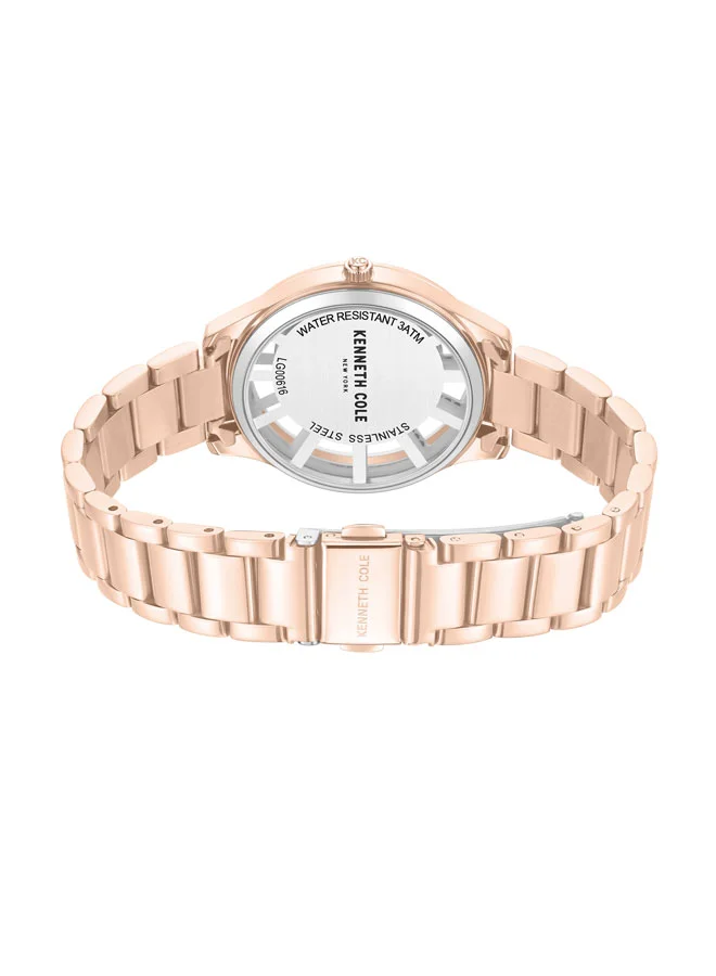 Kenneth Cole New York 36mm Analog Women's Watch with Rose Gold Stainless Steel Bracelet