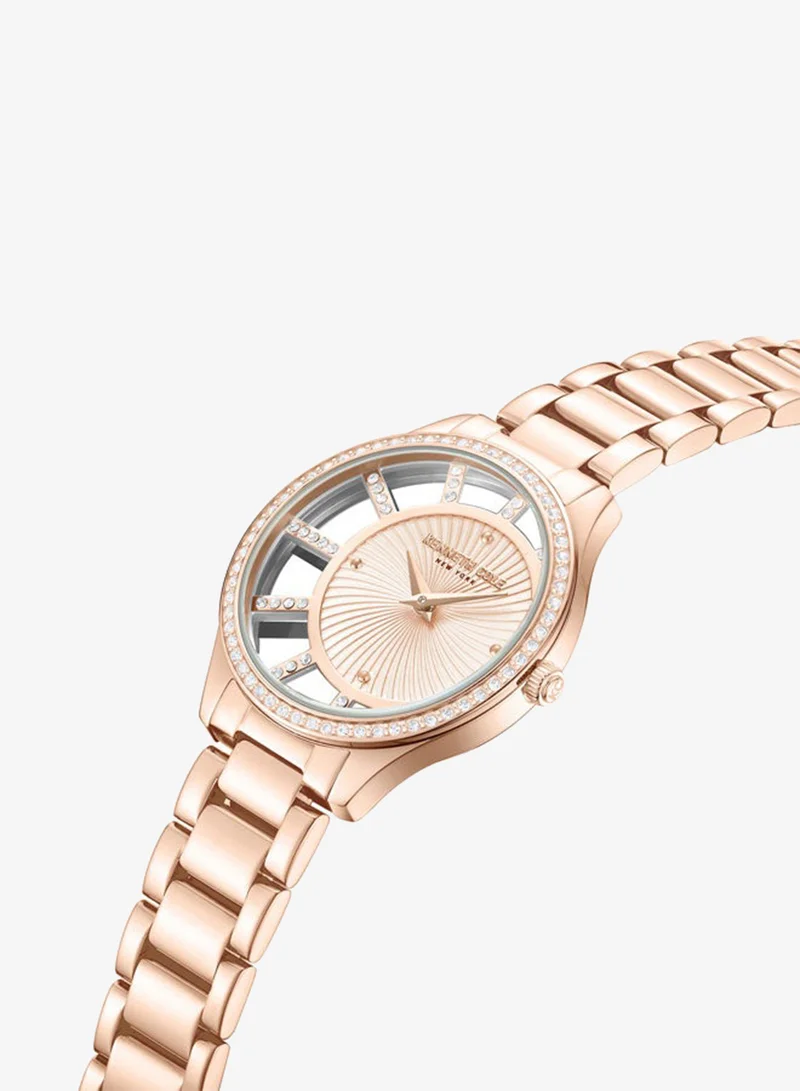 Kenneth Cole New York 36mm Analog Women's Watch with Rose Gold Stainless Steel Bracelet