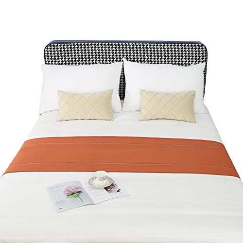 JADE POKE Bed Runner 260 x 50 cm for King Size Bed, Bed Throws for Foot of Bed, Burnt Orange Bed Runner Bedding Scarves Decorations for Bedroom Hotel Wedding Room - Image 5