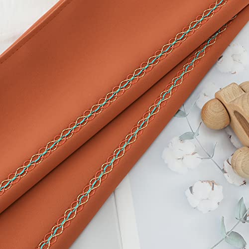 JADE POKE Bed Runner 260 x 50 cm for King Size Bed, Bed Throws for Foot of Bed, Burnt Orange Bed Runner Bedding Scarves Decorations for Bedroom Hotel Wedding Room - Image 3