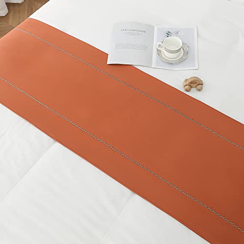 JADE POKE Bed Runner 260 x 50 cm for King Size Bed, Bed Throws for Foot of Bed, Burnt Orange Bed Runner Bedding Scarves Decorations for Bedroom Hotel Wedding Room - Image 2
